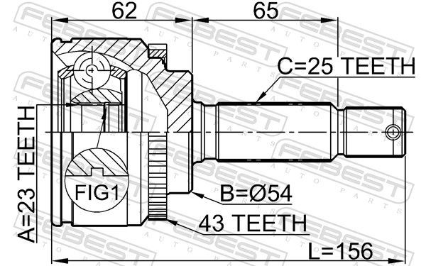 MB620899 Mitsubishi Przegub homokinetyczny przedni zewnętrzny