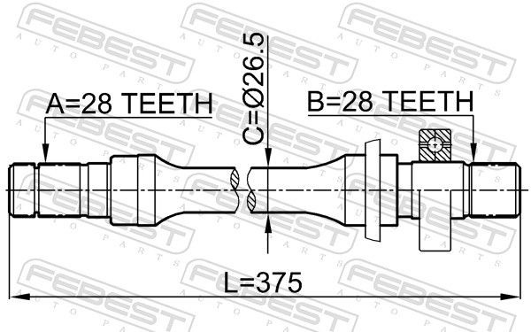 Półoś napędowa przednia prawa Mazda 626 IV sedana (GE) (1992 - 1997) cena, od 59,29 USD
