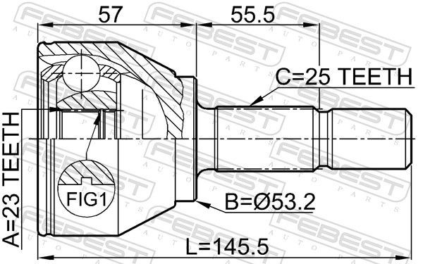 Przegub homokinetyczny przedni zewnętrzny Ford Fiesta Mk5 hatchback (JH, JD) (2001 - 2008) cena, od 36,53 USD