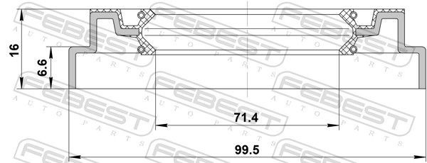 Uszczelniacz piasty przedniej zewnętrzny Febest 95QDS73990716X cena, od 12,89 USD
