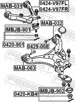 Silentblock przedniego wahacza dolnego Mitsubishi Pajero III
