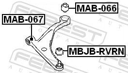 Do koszyka Silentblock przedniego wahacza dolnego Mitsubishi Space Wagon III N8, N9