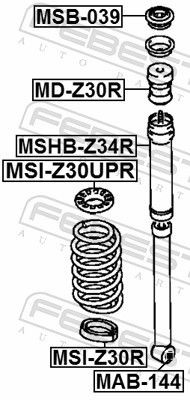 Do koszyka Silentblock amortyzatora tylnego Mitsubishi Outlander I CU