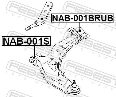 Silentblock przedniego wahacza dolnego Febest NAB001BRUB cena, od 15,00 USD