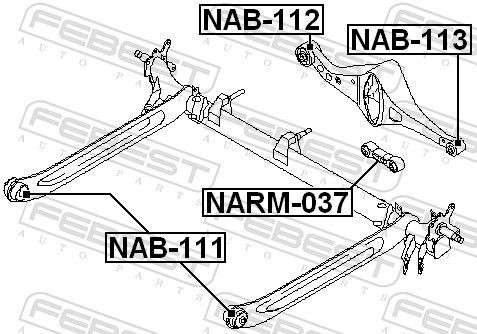 Silentblock tylnego wahacza poprzecznego Febest NAB112 cena, od 16,47 USD
