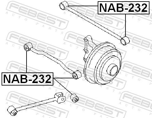 Silentblock tylnego wahacza poprzecznego Febest NAB232 cena, od 5,32 USD