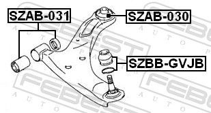 Silentblock przedniego wahacza dolnego Suzuki Grand Vitara SUV (JB) (2005 - 2026) cena, od 16,78 USD