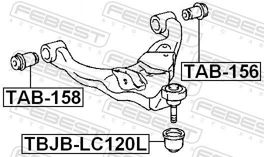  Silentblock przedniego wahacza dolnego Toyota Land Cruiser 