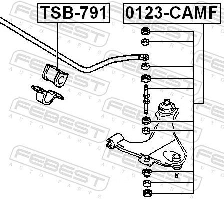 Do koszyka Tuleja stabilizatora przedniego Daihatsu Terios I J100, J102, J122