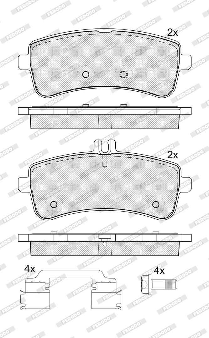 Okładziny (klocki) do hamulców tarczowych tylne Mercedes 0004203502 cena, od 73,13 USD