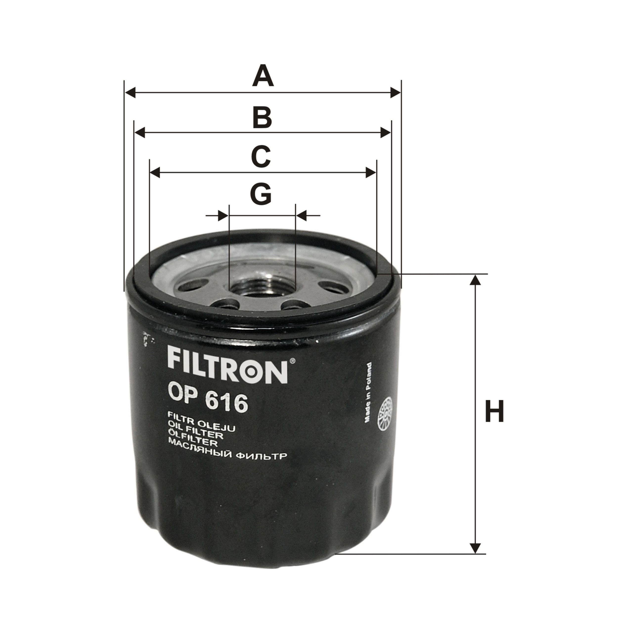 Filtr oleju OP616 Filtron