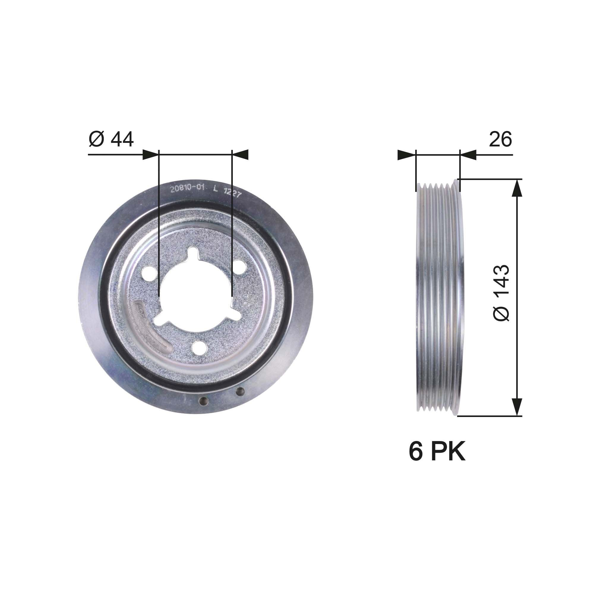 Koło pasowe wału korbowego Fiat/Alfa/Lancia 9655703580 cena, od 35,06 USD