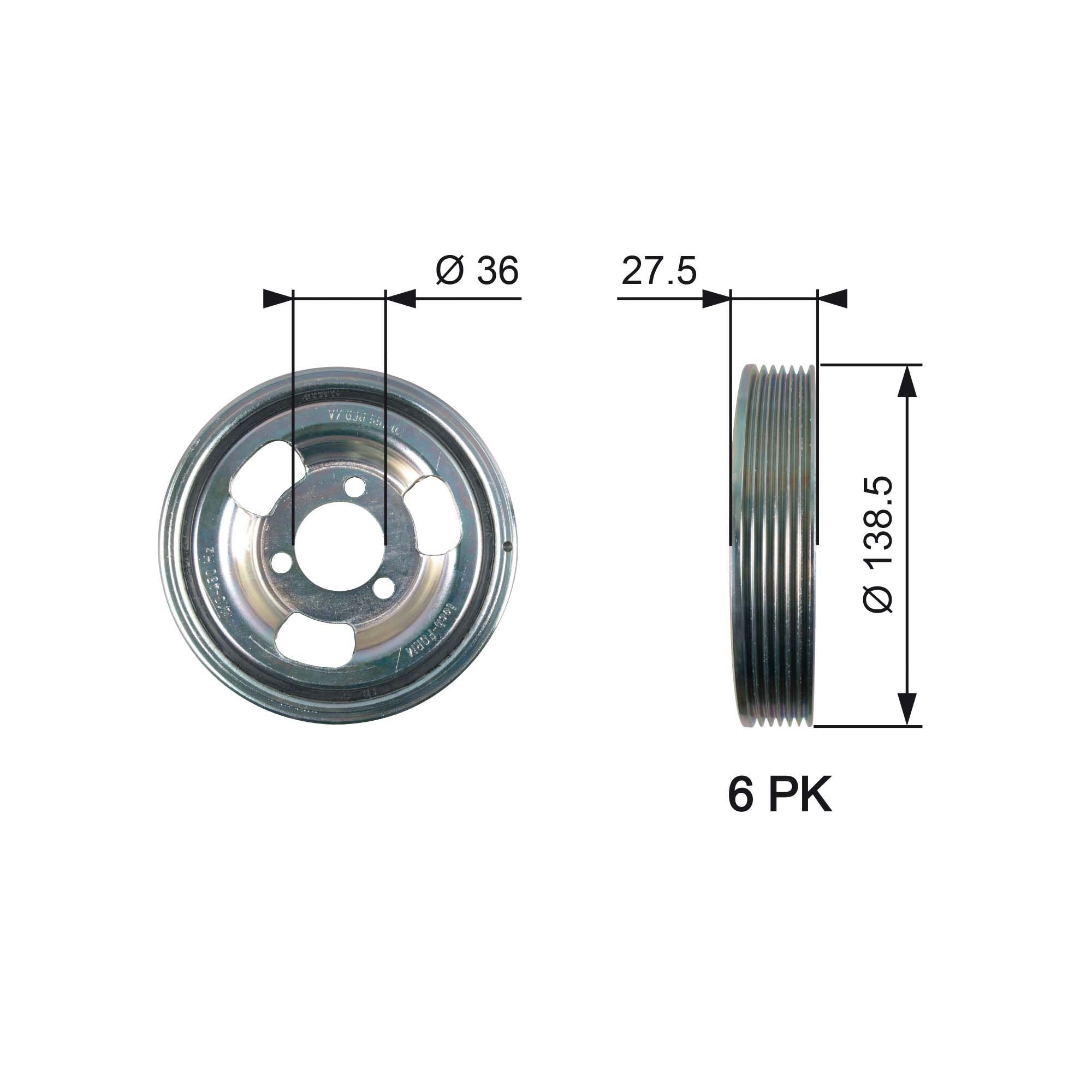 Koło pasowe wału korbowego do Peugeot 508 II FB, FH, F3