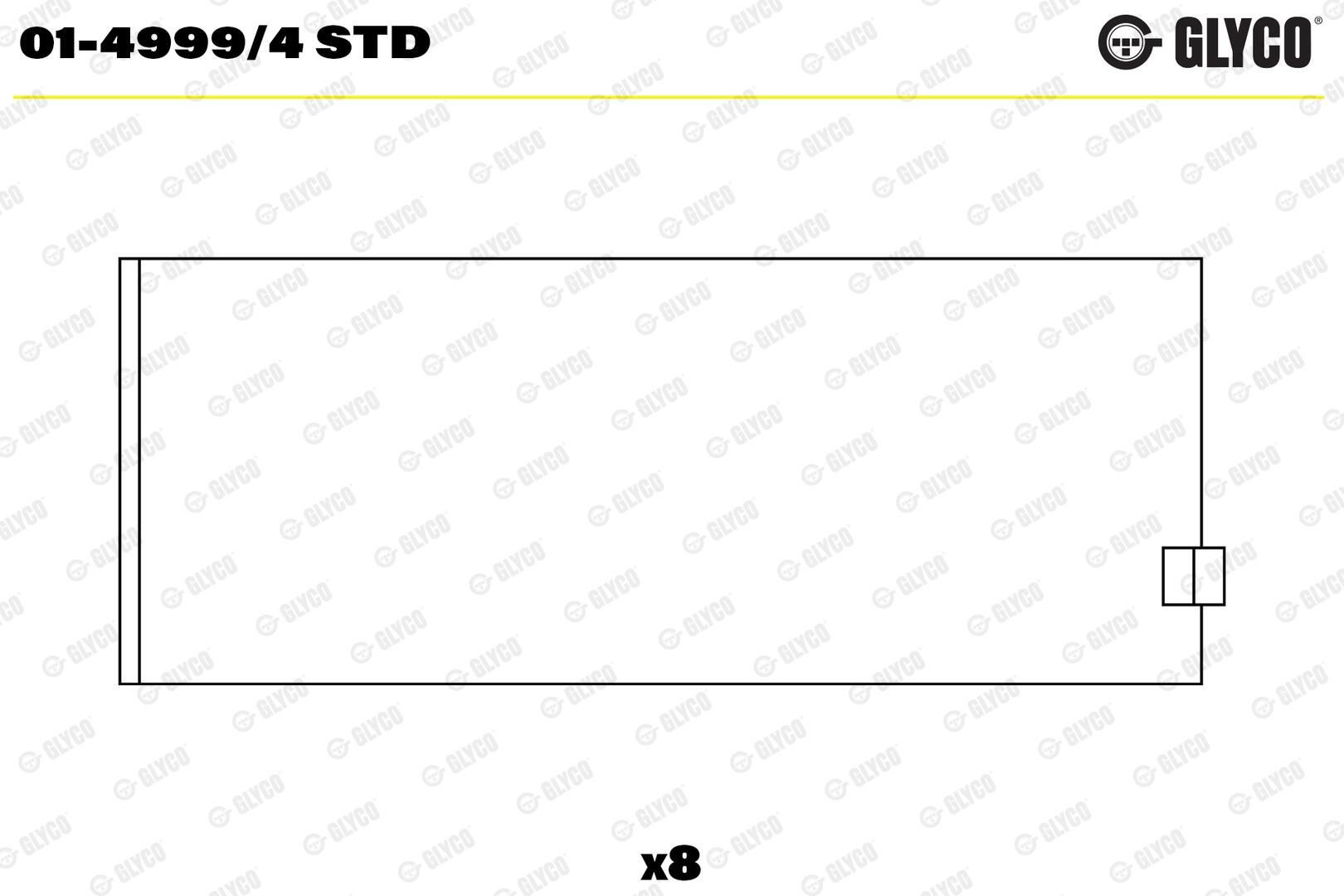 Panewki korbowodowe wału korbowego, zestaw, standardowe (STD) do KIA Cerato YD