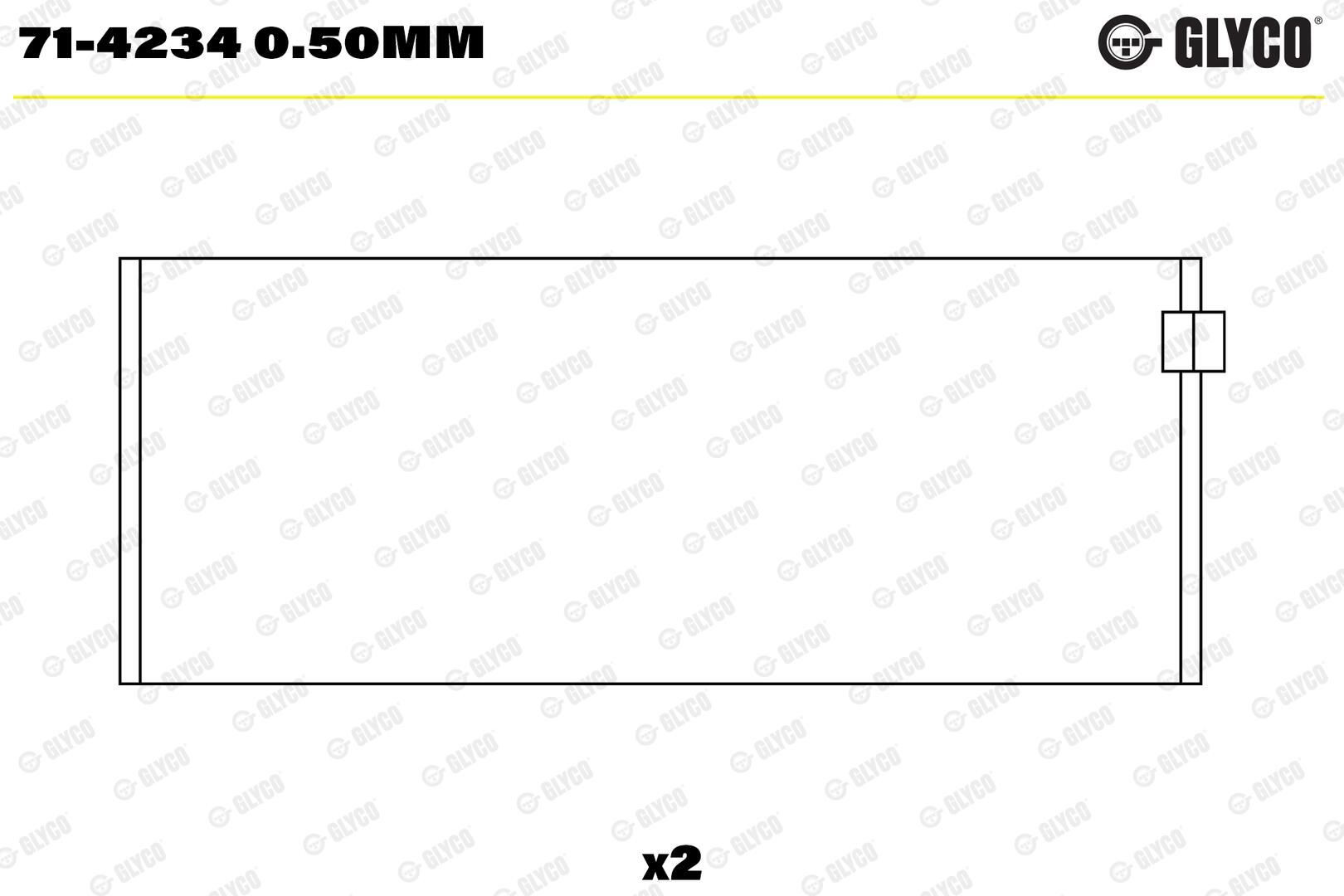 Panewki korbowodowe wału korbowego, zestaw, 2. naprawa (+0,50) do Ford Scorpio GAE, GGE