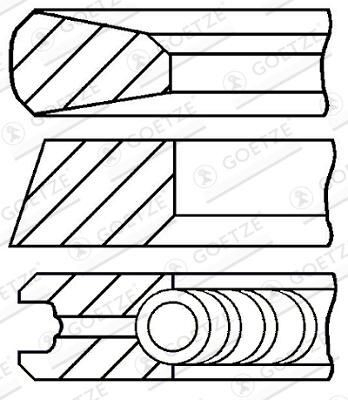 0842740000 Goetze Pierścienie tłokowe na 1 cylinder, STD.