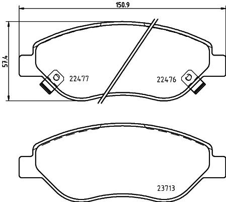 Klocki hamulcowe przednie tarczowe Peugeot/Citroen 1681163480 cena, od 48,79 USD