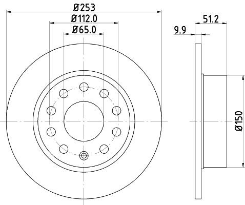 Do koszyka 8DD355109601 HELLA Tarcza hamulcowa tylna