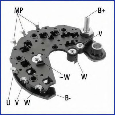 Do koszyka Mostek prostowniczy alternatora = Moster diodowy alternatora Peugeot Partner Tepee 