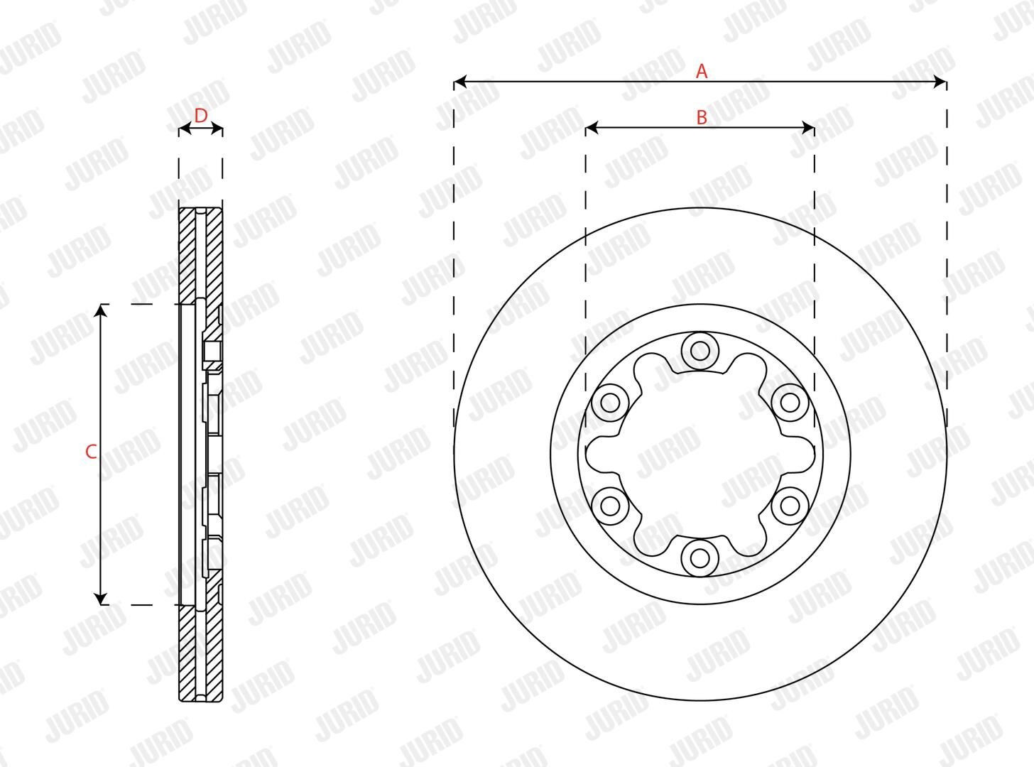 Do koszyka Tarcza hamulcowa przednia Ford Ranger  EQ