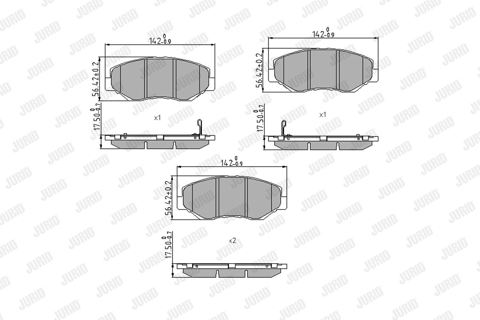 572504J Jurid/Bendix Klocki hamulcowe przednie tarczowe