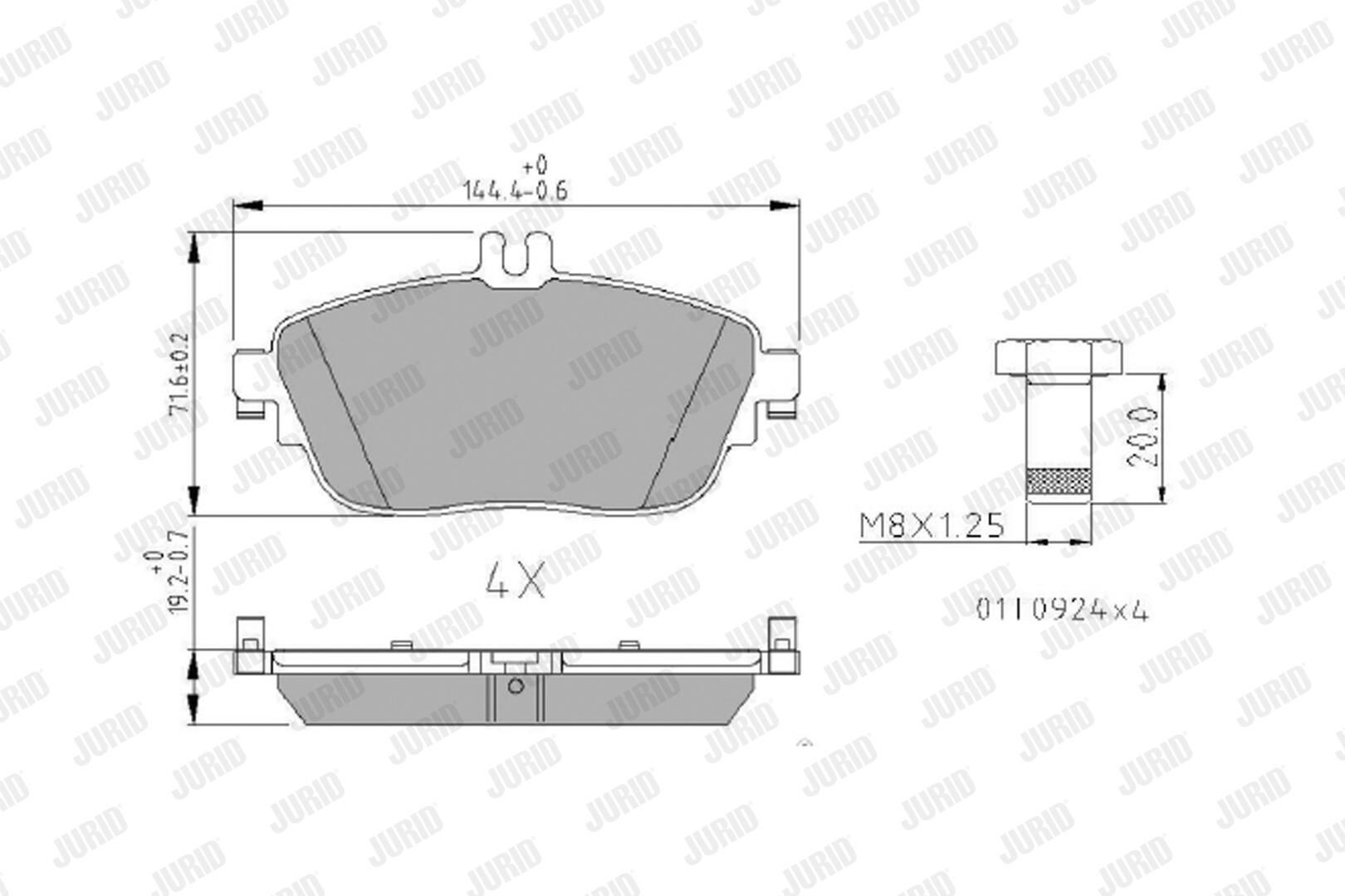 Klocki hamulcowe przednie tarczowe Jurid/Bendix 573403J cena, od 31,00 USD