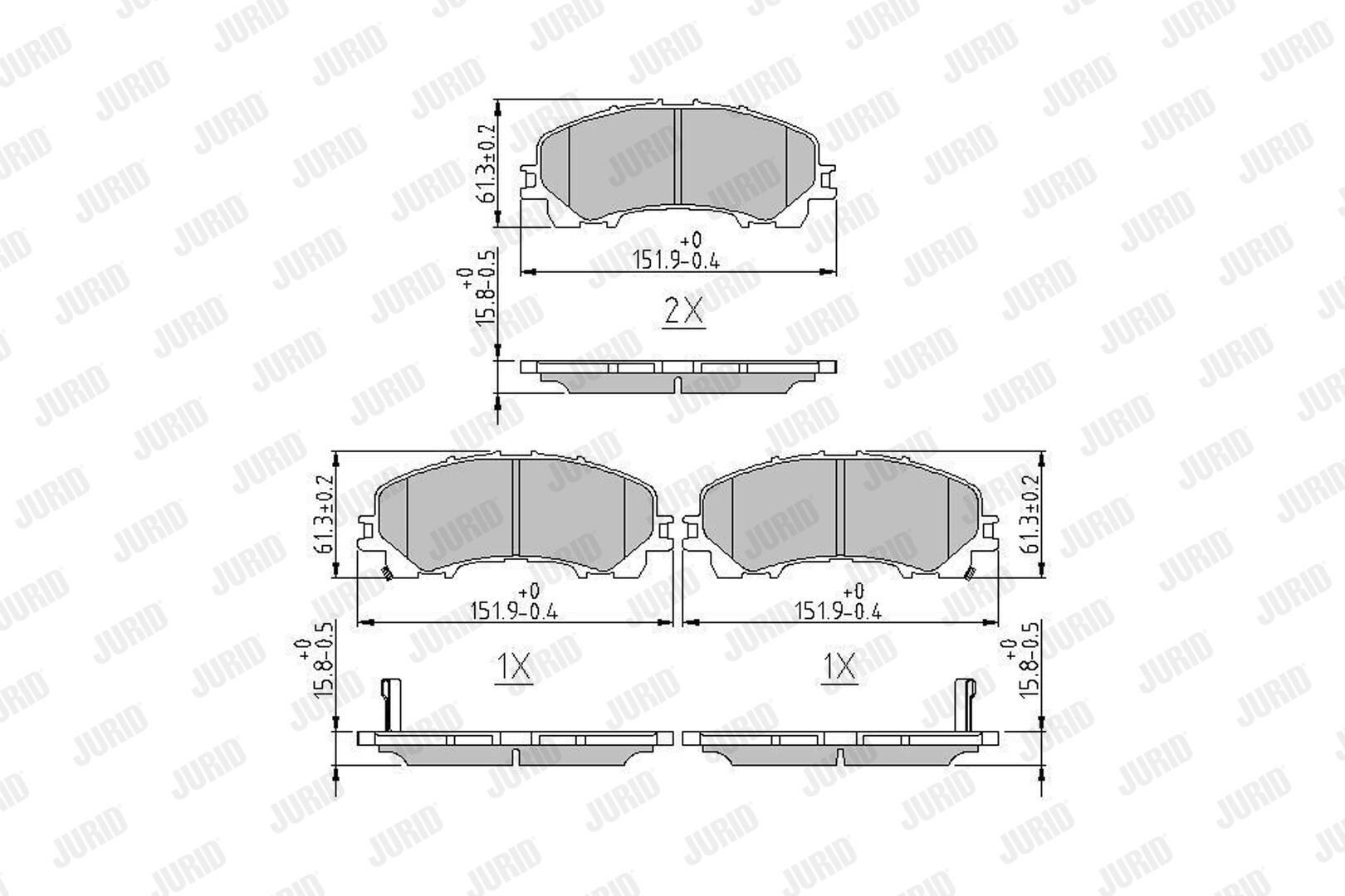 Klocki hamulcowe przednie tarczowe Jurid/Bendix 573789J cena, od 35,72 USD