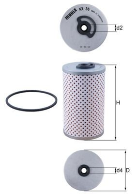 Filtr paliwa Mahle Original KX36D cena, od 5,76 USD