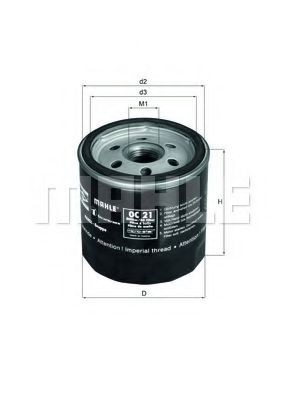 Filtr oleju Mahle Original OC21 cena, od 7,52 USD