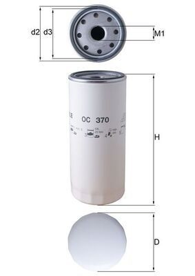 Do koszyka OC370 Mahle Original Filtr oleju