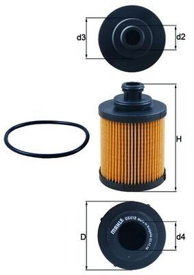 Do koszyka OX418D Mahle Original Filtr oleju