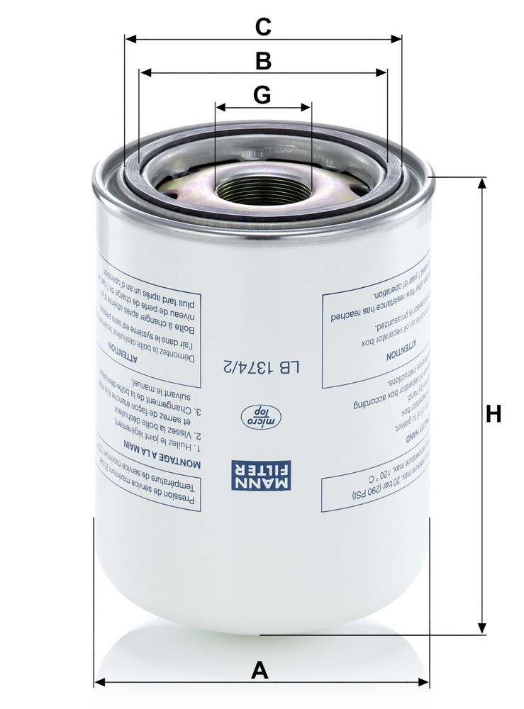 LB13742 Mann-Filter Filtr osuszacza powietrza (separatora oleju/wilgoci) (TRUCK)