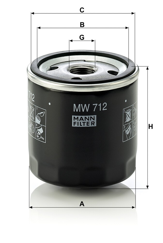 Filtr oleju Mann-Filter MW712 cena, od 15,37 USD