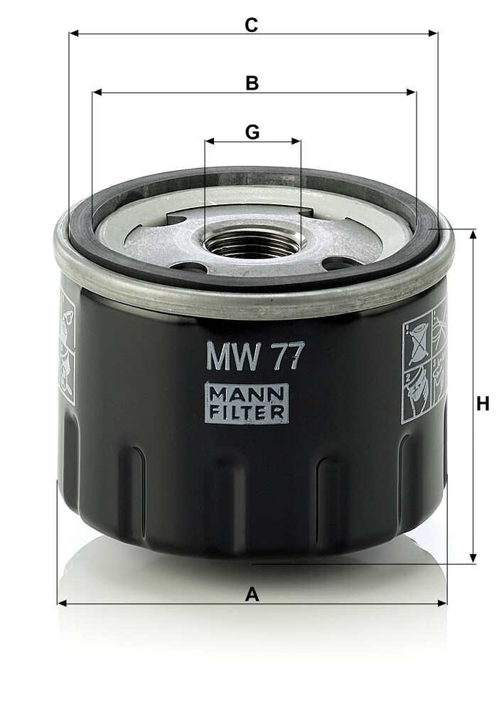 Do koszyka MW77 Mann-Filter Filtr oleju