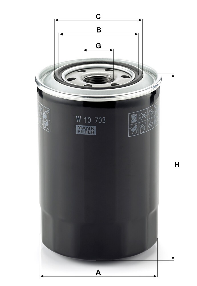 Do koszyka Filtr oleju Mitsubishi Canter VI FE5, FE6