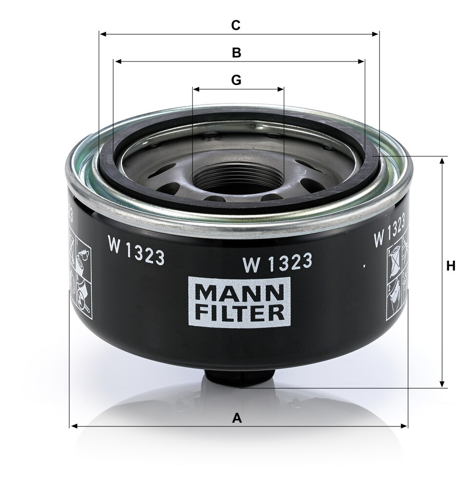 Filtr oleju Mann-Filter W1323 cena, od 18,80 USD