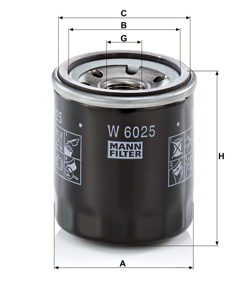 W6025 Mann-Filter Filtr oleju