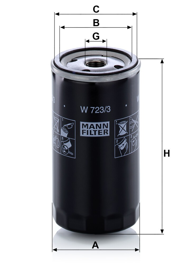 Filtr oleju Mann-Filter W7233 cena, od 11,81 USD