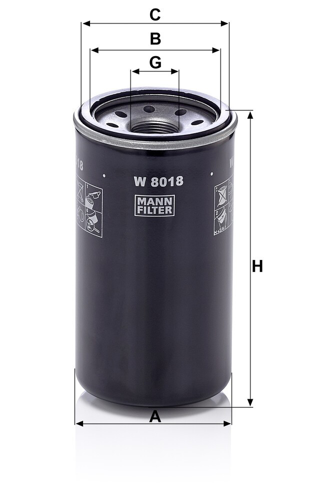 Do koszyka W8018 Mann-Filter Filtr oleju