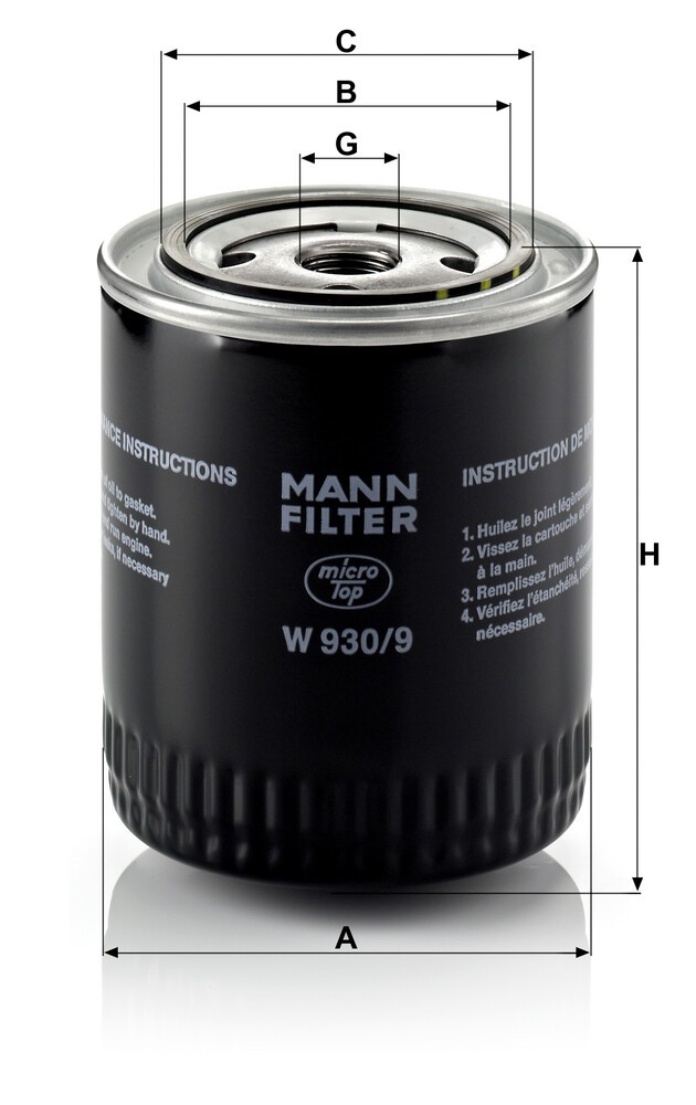 W9309 Mann-Filter Filtr oleju