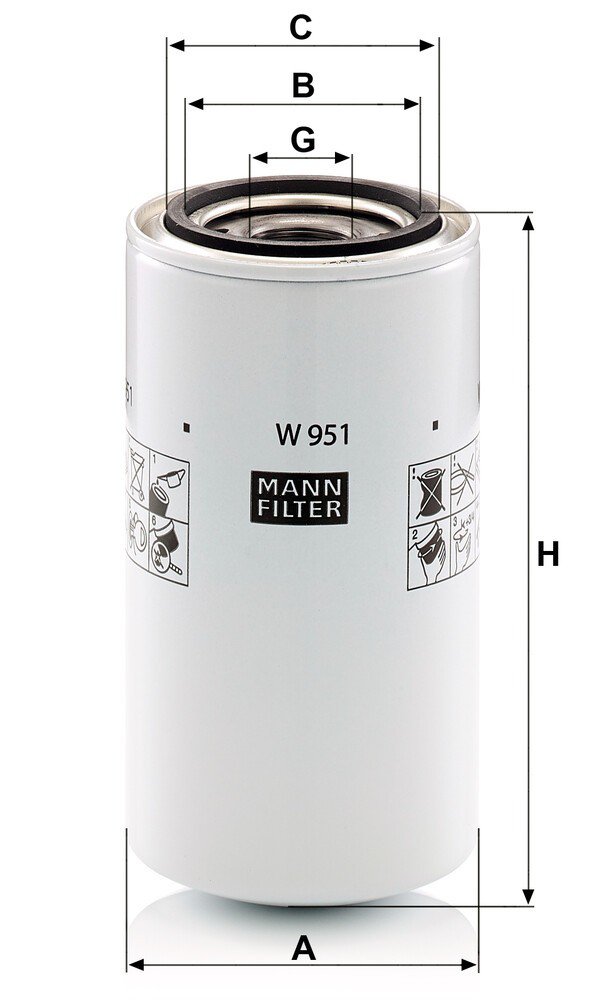 W951 Mann-Filter Filtr oleju