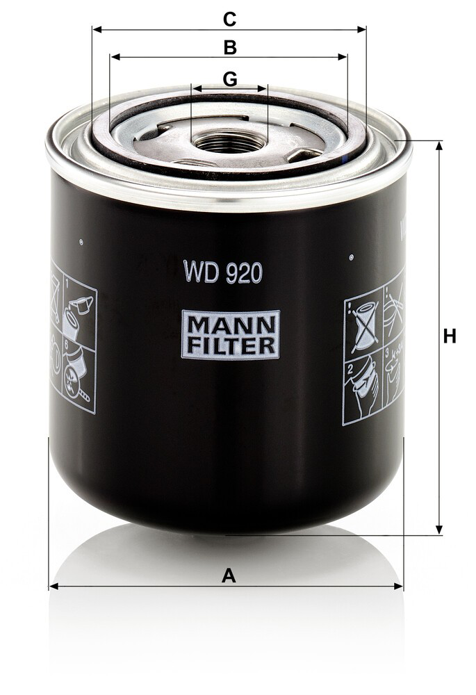 Filtr układu hydraulicznego Mann-Filter WD920 cena, od 23,58 USD