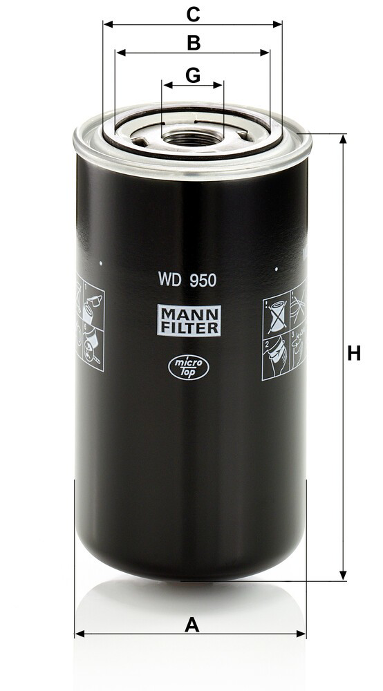 Do koszyka WD950 Mann-Filter Filtr układu hydraulicznego