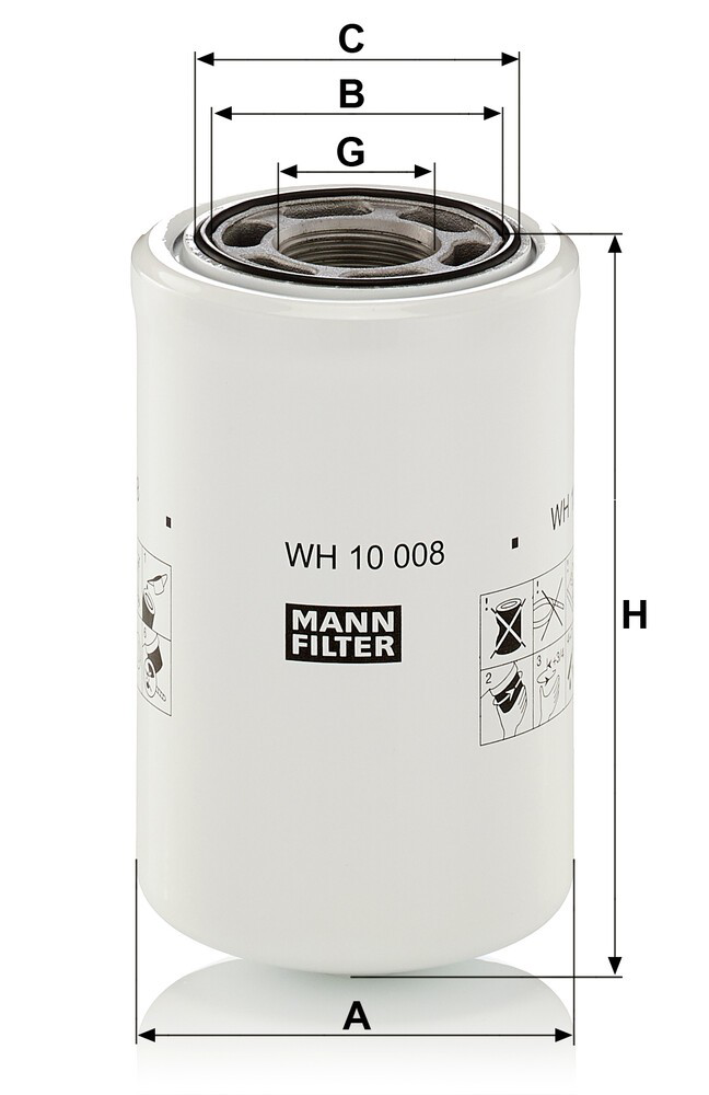 WH10008 Mann-Filter Filtr układu hydraulicznego