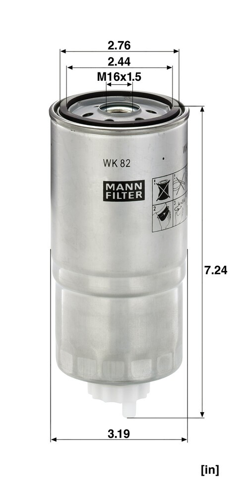 Do koszyka WK82 Mann-Filter Filtr paliwa