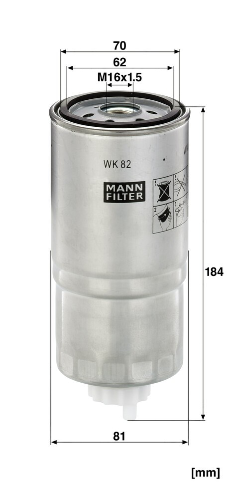 Filtr paliwa WK82 Mann-Filter