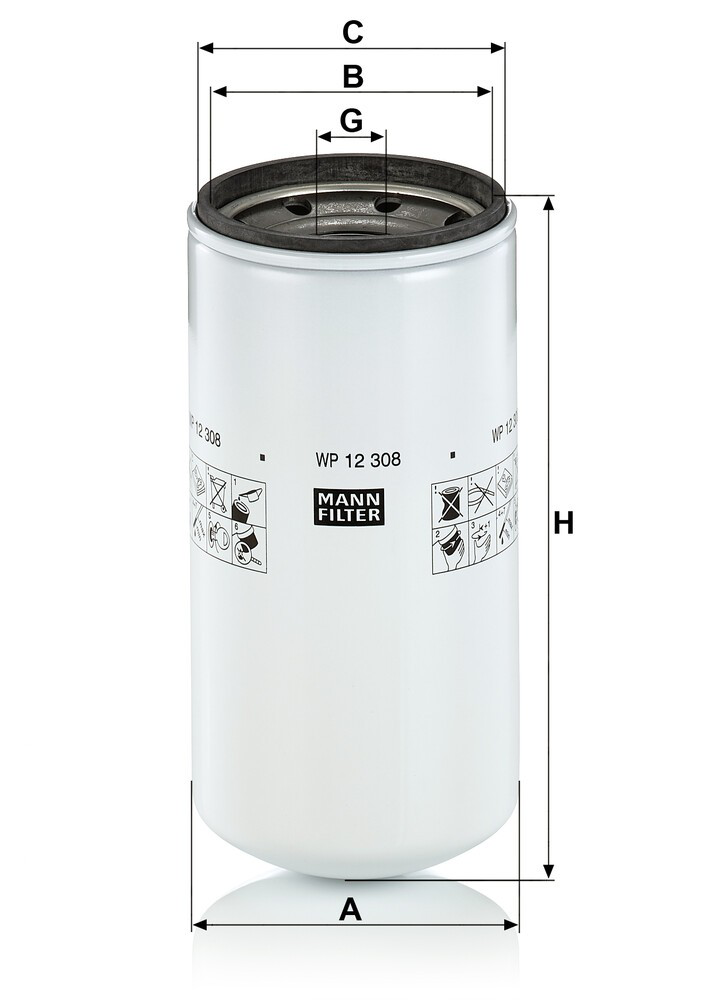 Filtr oleju Mann-Filter WP12308 cena, od 50,84 USD