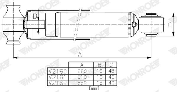 Do koszyka FK3118080DA Ford Amortyzator tylny