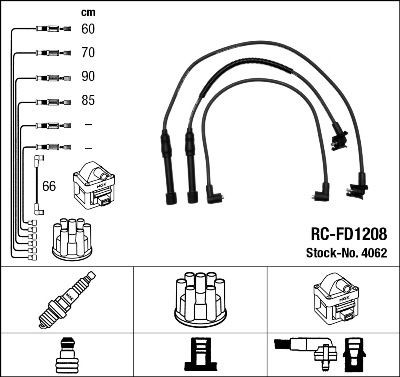 Zestaw przewodów wysokiego napięcia Ford Scorpio II sedana (GFR, GGR) (1994 - 1998) cena, od 33,12 USD