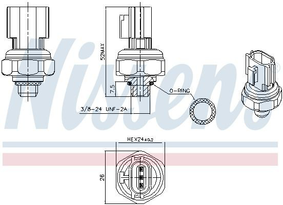 Czujnik ciśnienia bezwzględnego klimatyzacji do Hyundai Santa Fe IV TM, TMA